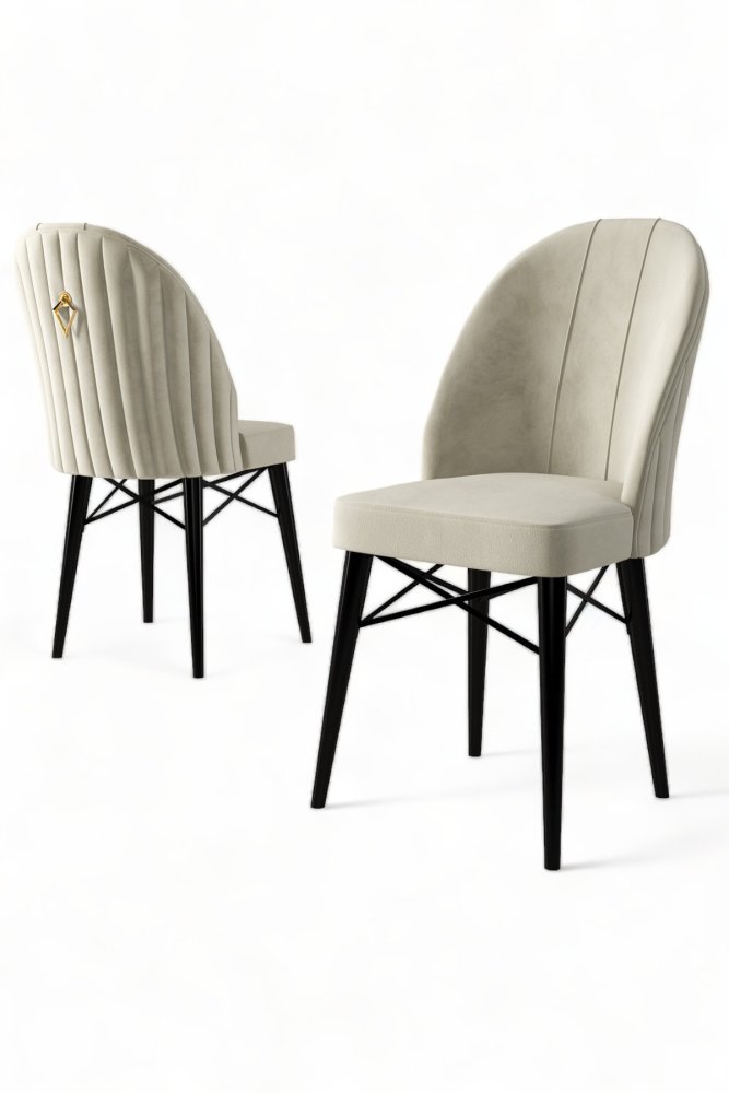 Súprava stoličiek (6 kusov) Ritim - Cream, Black