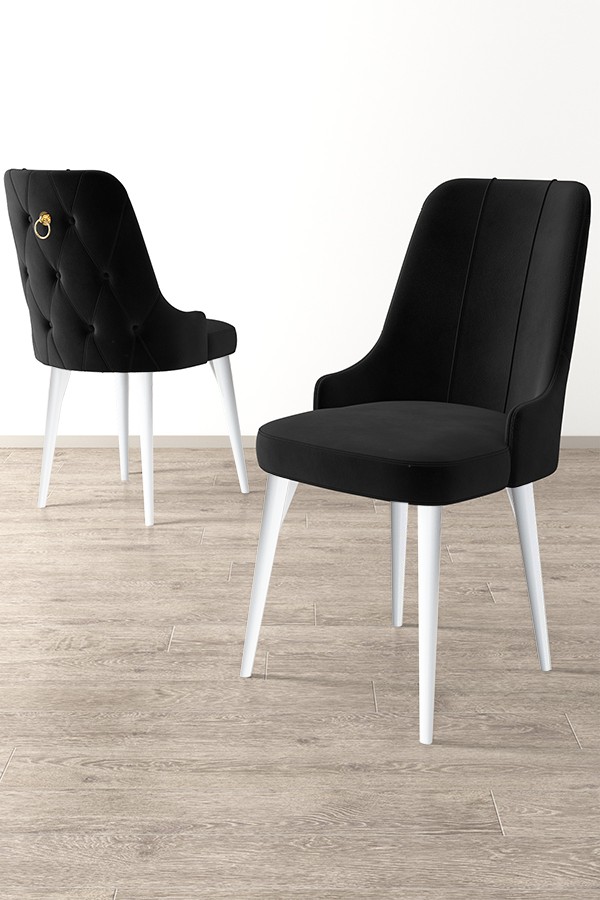 Súprava stoličiek (6 kusov) Newa - Black, White