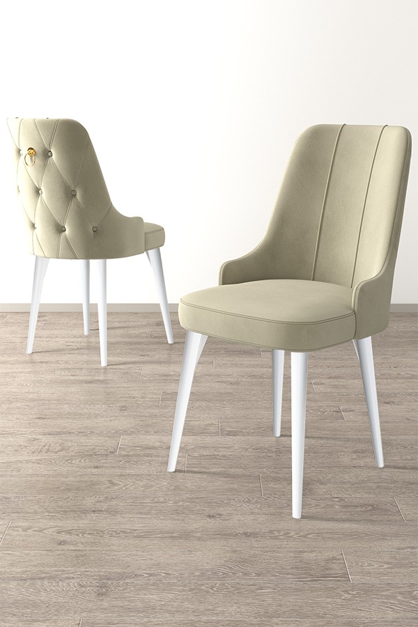 Súprava stoličiek (6 kusov) Newa - Cream, White