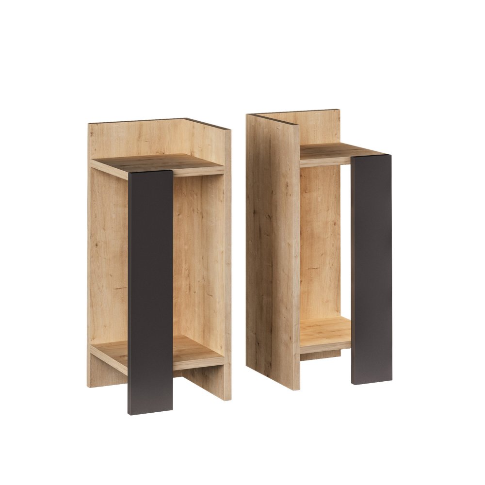 Noční stolek Elos - Oak, Anthracite (obrázek 2)