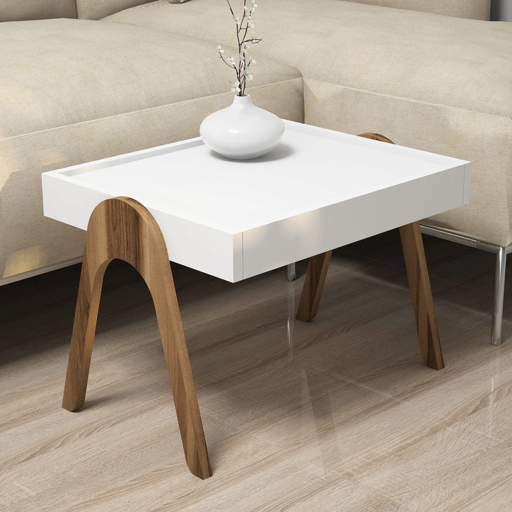 Sada odkládacích stolků (3 kusy) Roma - Walnut, White (obrázek 4)