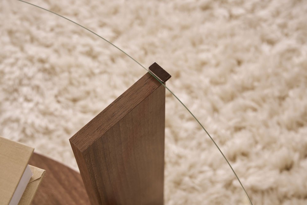 Konferenční stolek Clara - Walnut, Transparent (obrázek 5)