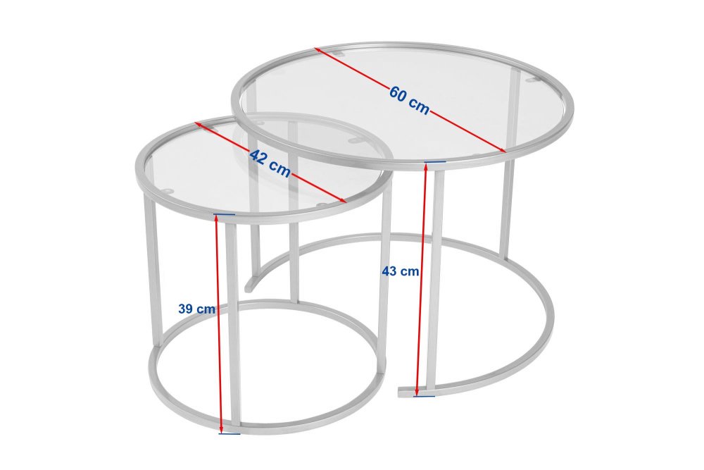 Sada konferenčních stolků Aurum - 60, 42 - Black, Grey (obrázek 3)