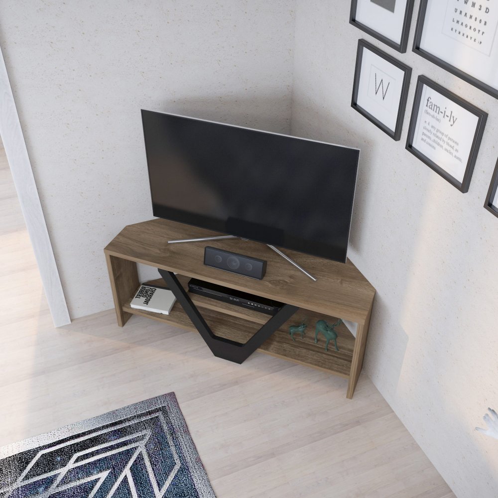 TV stolek Karin - Walnut, Black (obrázek 5)