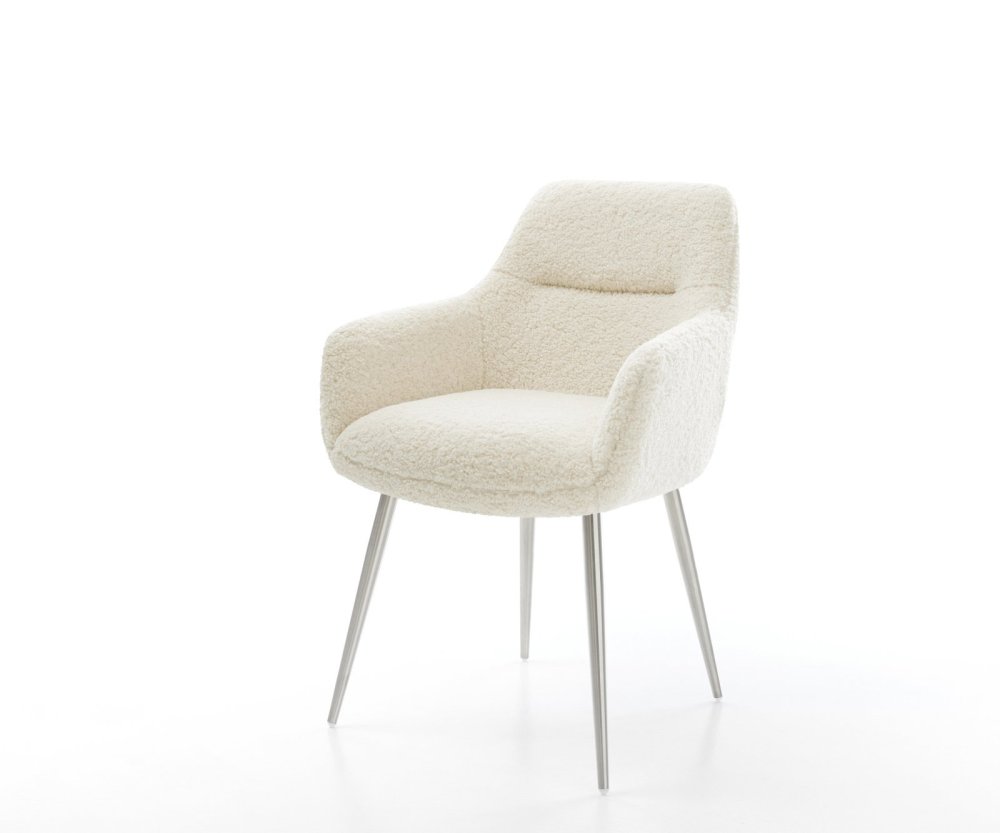 Jedálenská stolička Pejo-Flex teddy látka béžová 4-nohá zúžená