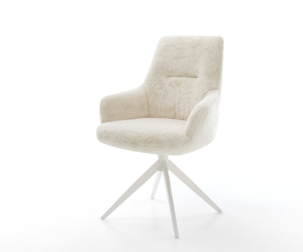 Jedálenská stolička Zelia-Flex s opierkami plyšový manšester krémovo