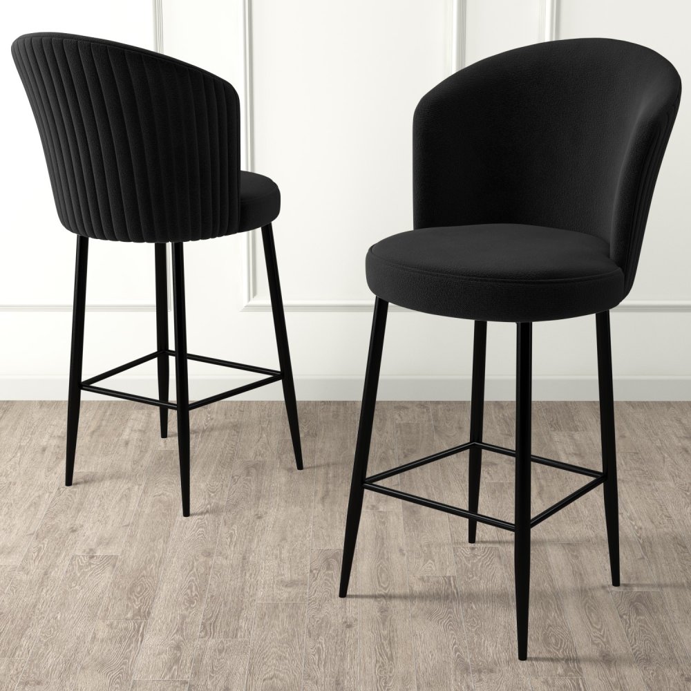 Bar Stool Set (4 Pieces) Fora - Black