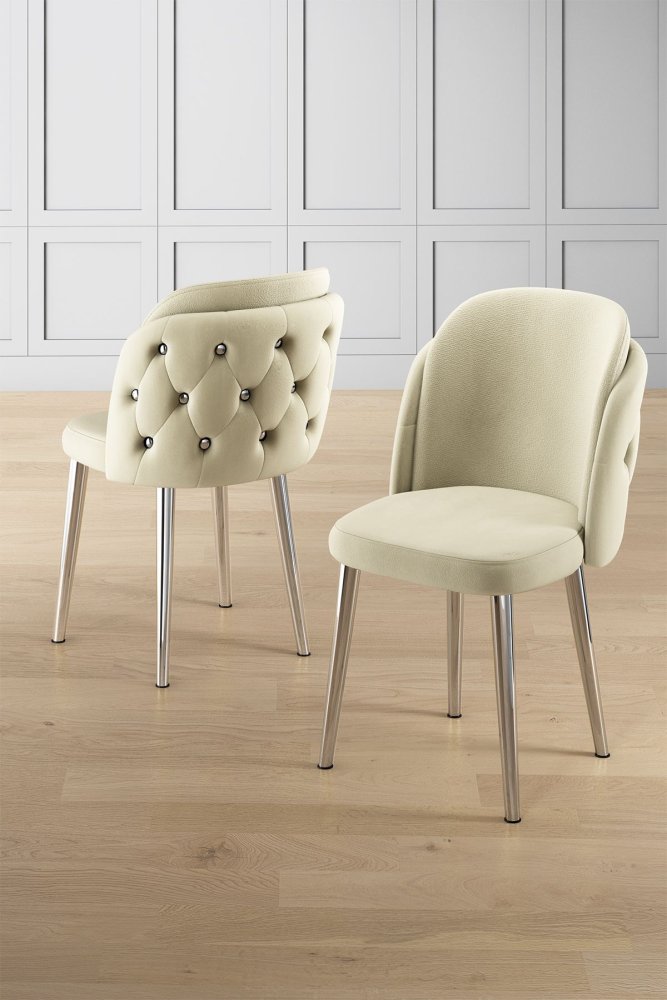 Súprava stoličiek (4 kusy) Axle - Cream, Chrome