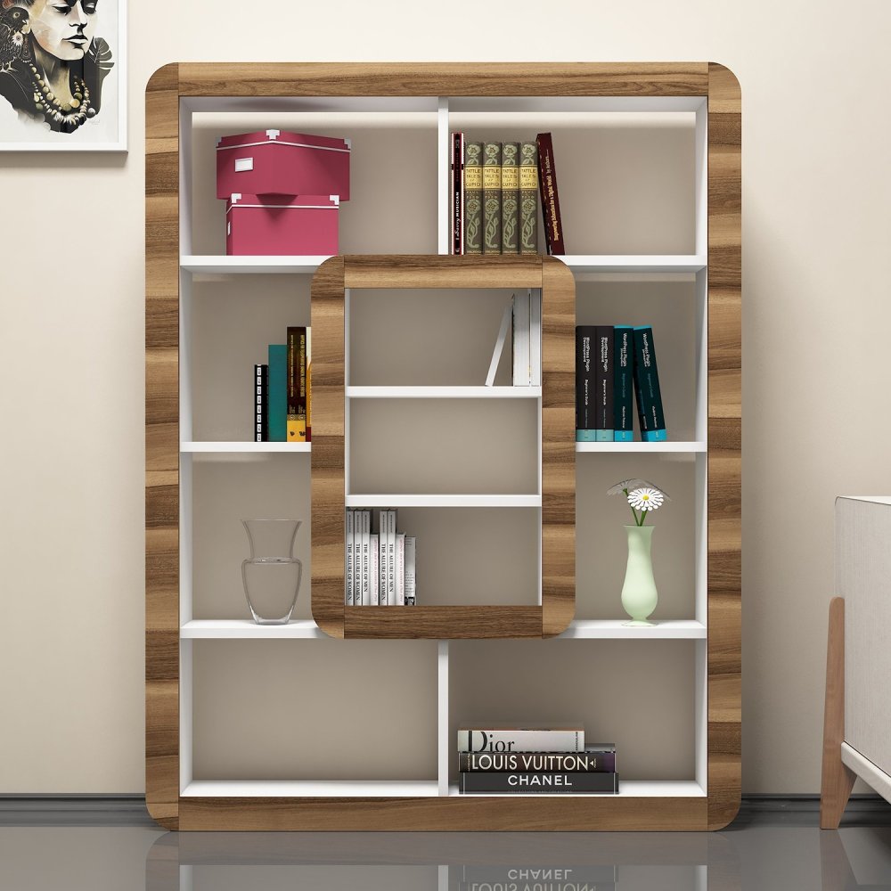 Knihovna Orkide - White, Walnut (obrázek 4)