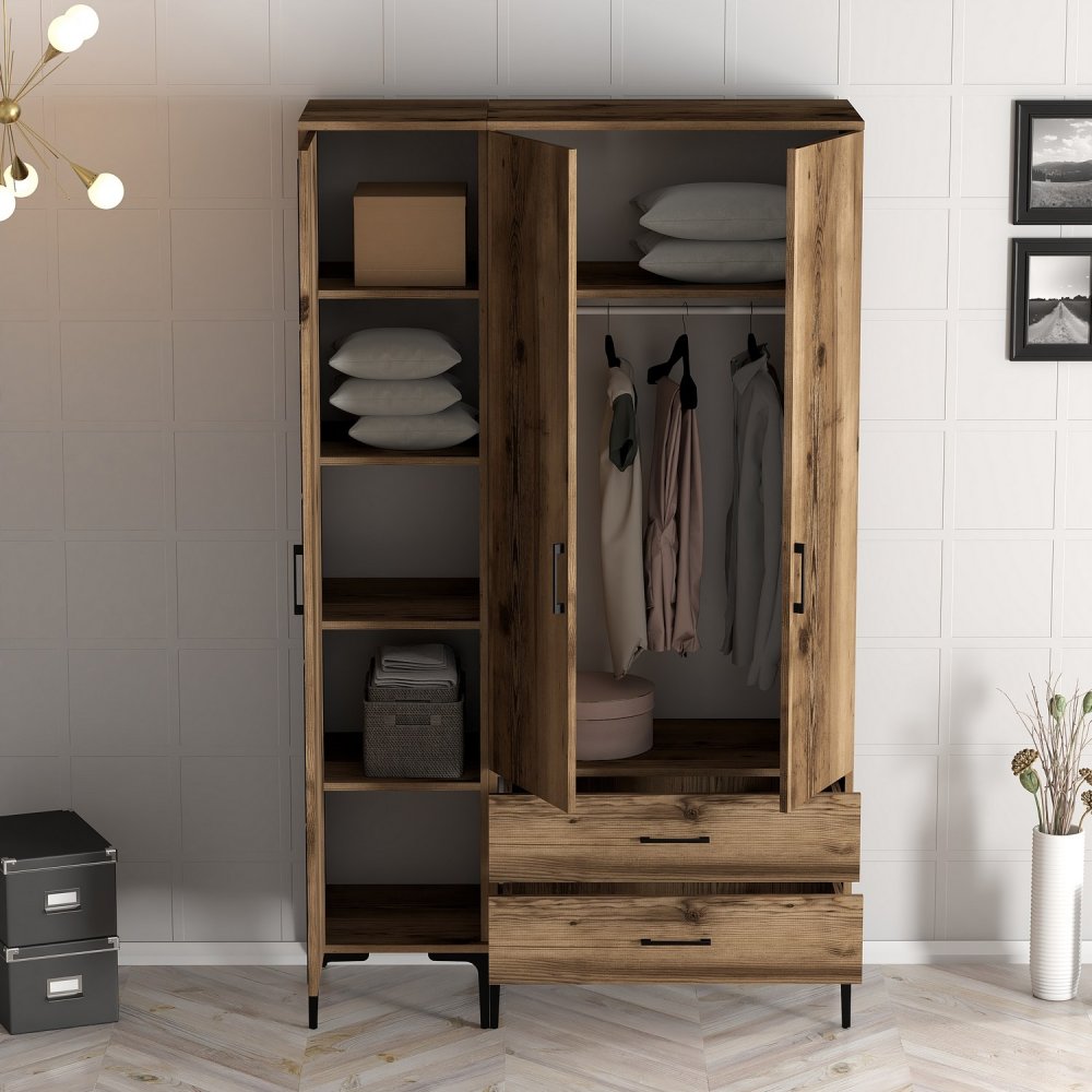 Šatní skříň Kumsal RT - Walnut (obrázek 7)