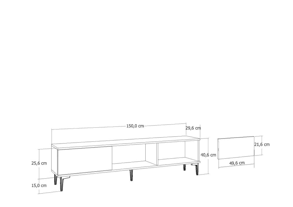 TV stolek Weny Bohem Fireplace - Anthracite (obrázek 3)