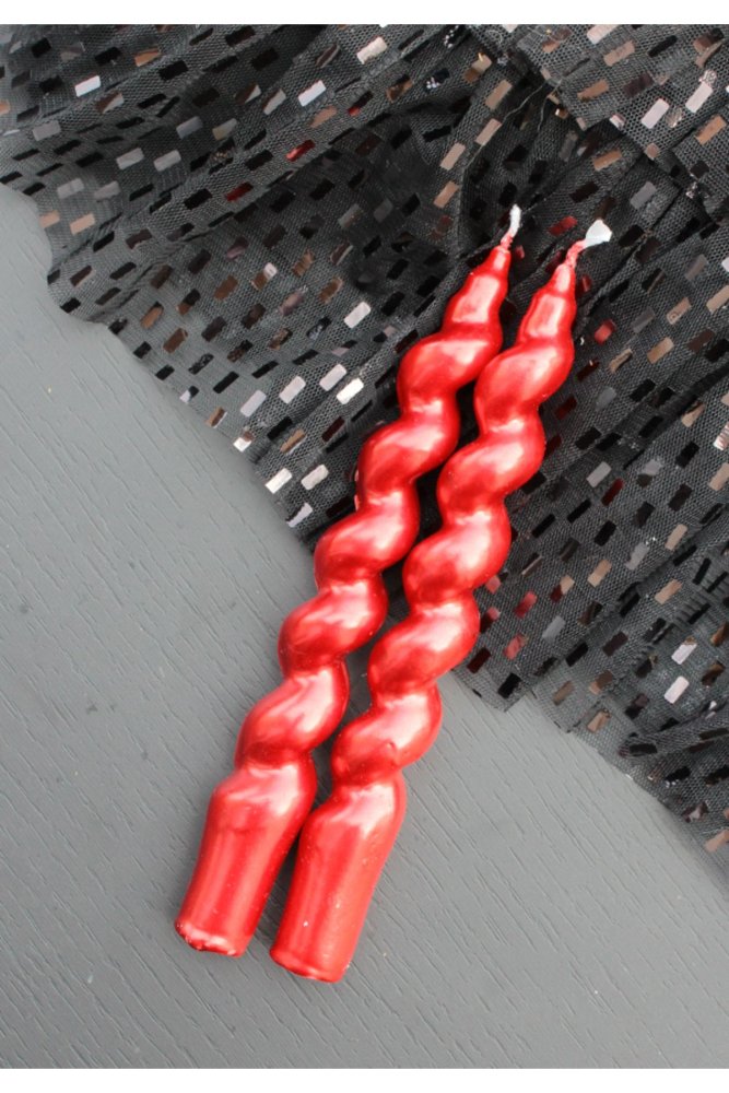 Súprava sviečok (2 kusy) Sedefli Burgu - Red