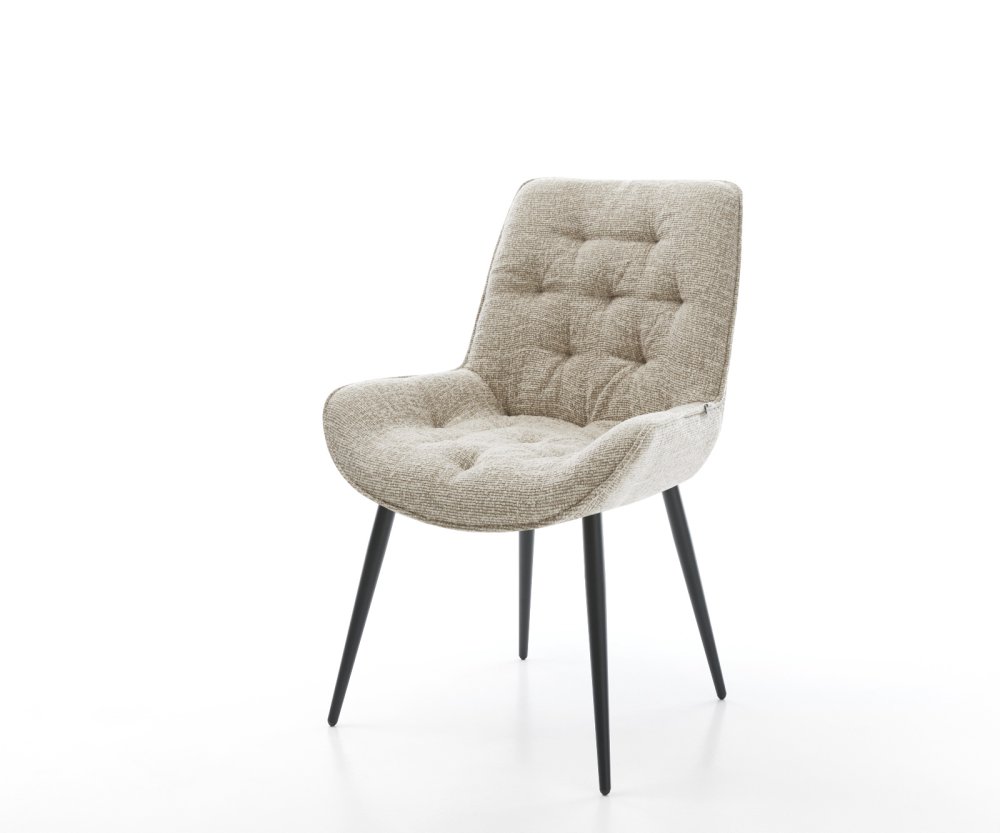 Jedálenská stolička Taimi-Flex tkanina mäkký béžová 4-nohá zúžená