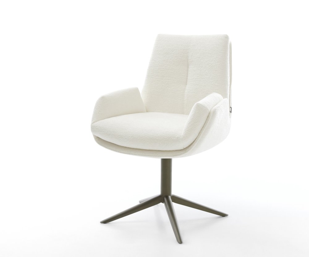 Jedálenská stolička Clea-Flex bouclé mäkký béžová podstava titánová