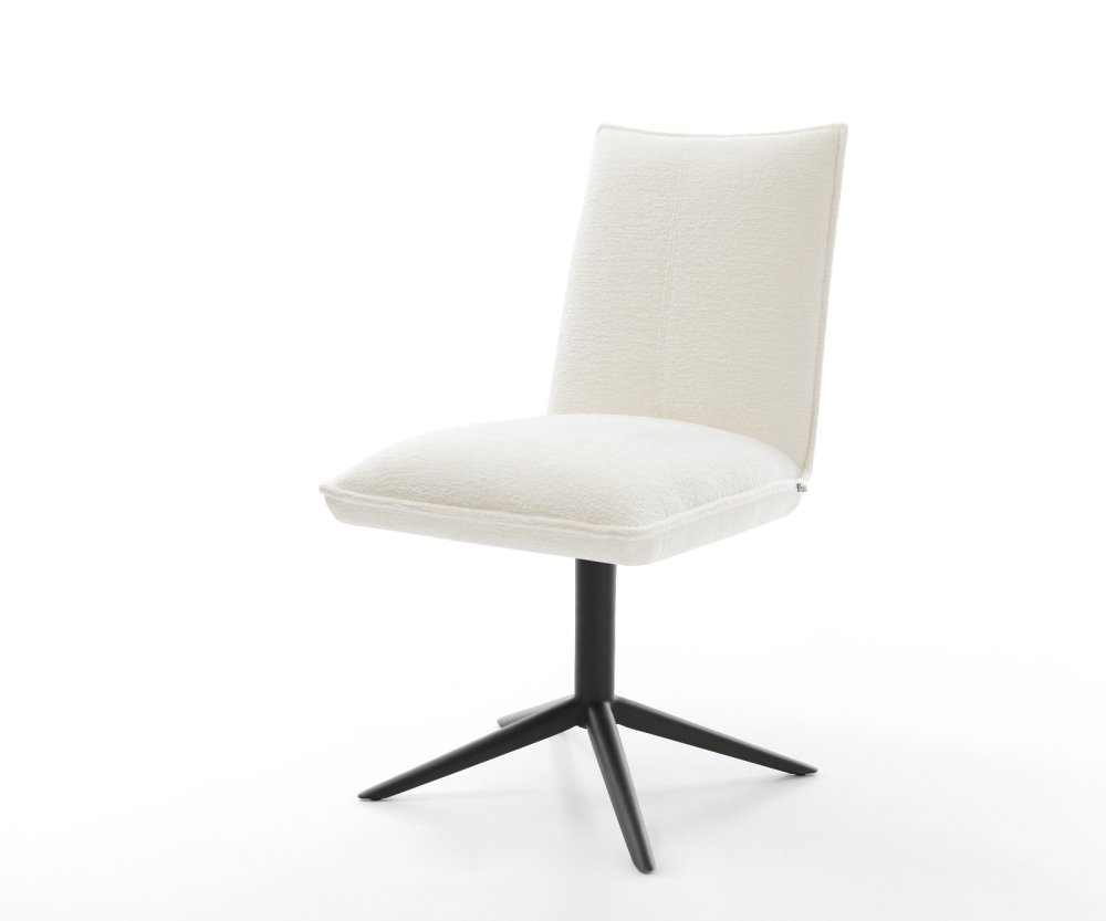 Jedálenská stolička Lelio-Flex bouclé mäkký béžová podstava čierna