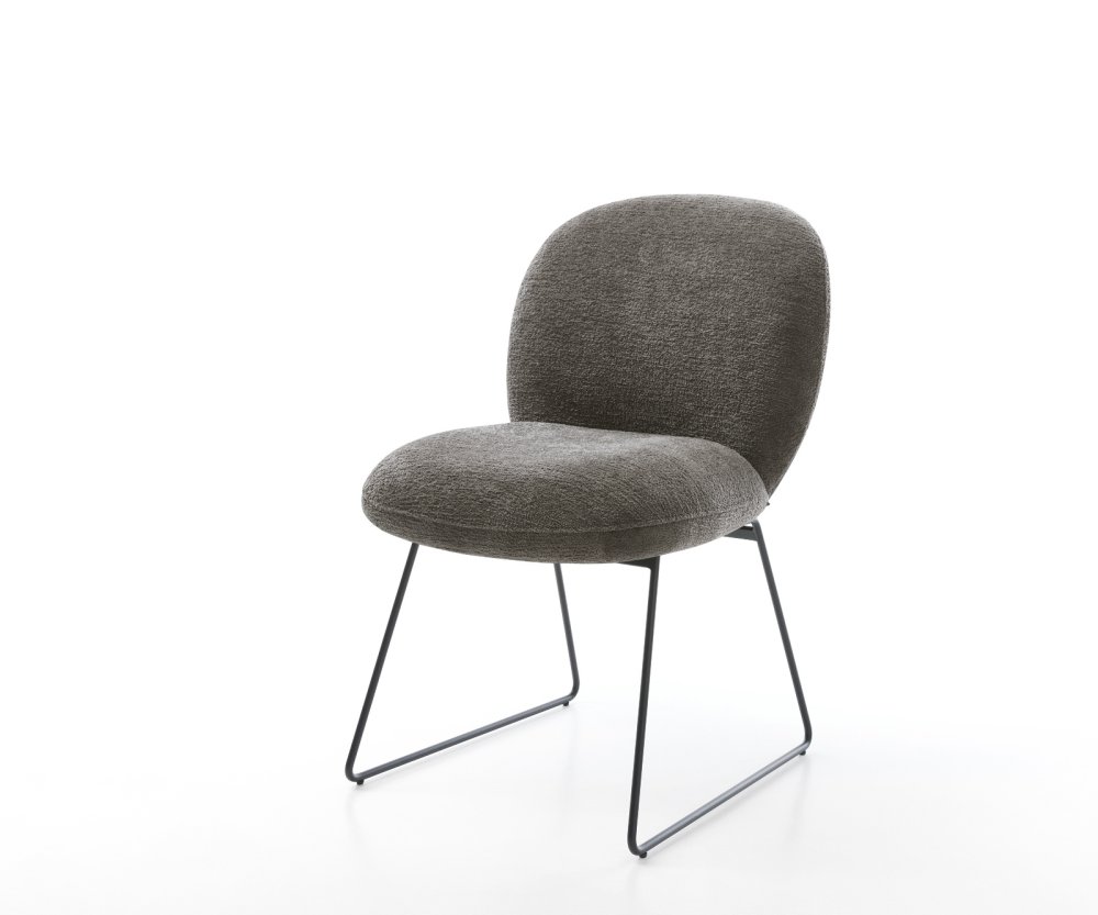 Jedálenská stolička Nube-Flex bouclé mäkký tmavobéžová tenká podstava