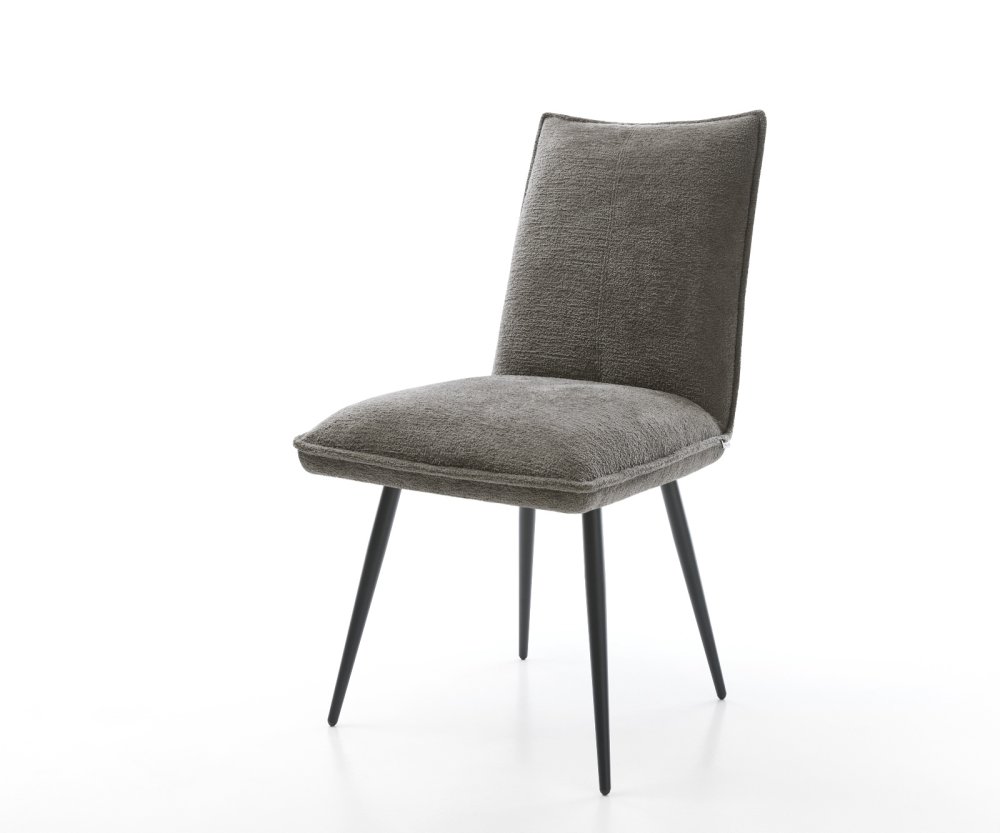 Jedálenská stolička Lelio-Flex bouclé mäkký tmavobéžová 4-nohá zúžená