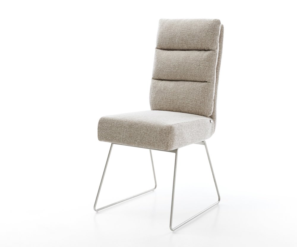 Jedálenská stolička Pela-Flex tkanina mäkký béžová tenká podstava