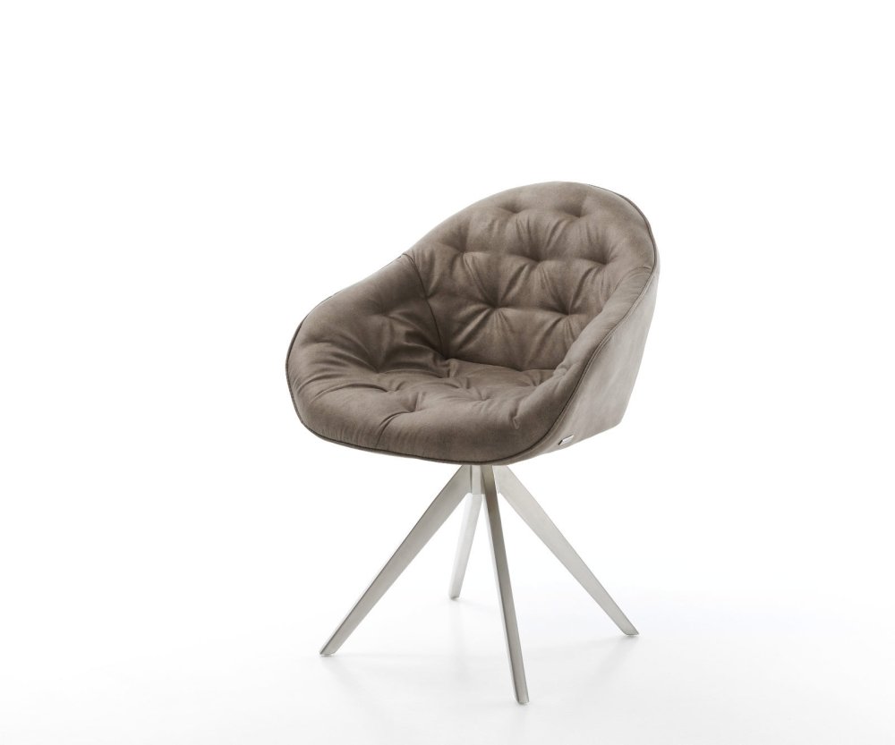Jídelní židle Gaio-Flex mikrovlákno taupe vintage křížová podnož