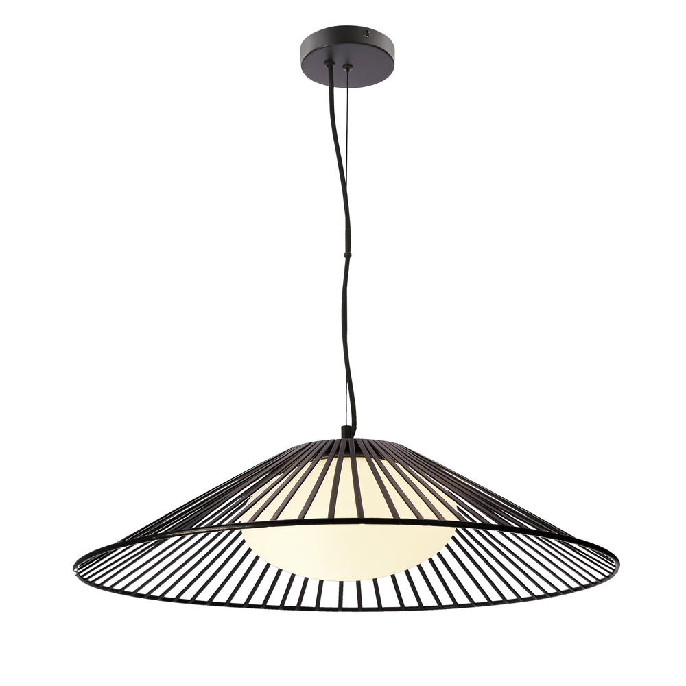 Lampa wisząca Sonte 60 czarna z białym kloszem nad stół GX53