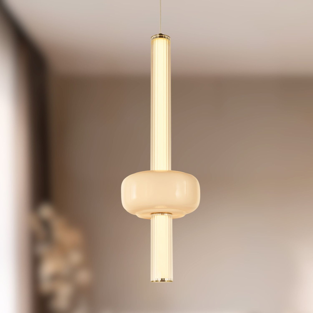Levně PURAS D lampa wisząca 15W LED 3000K klosz bezbarwny+biały