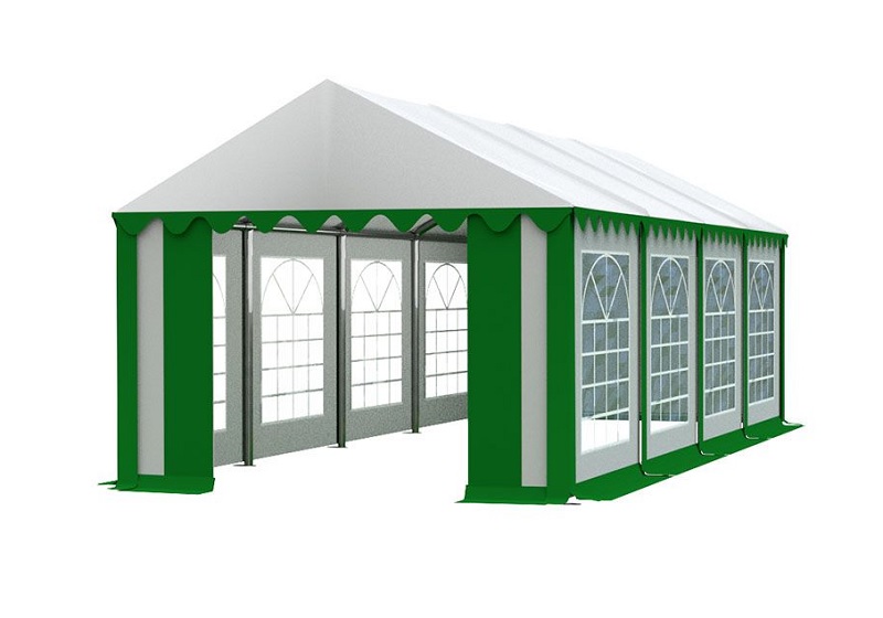 Zahradní párty stan 4x8m EKONOMY Bílá / zelená