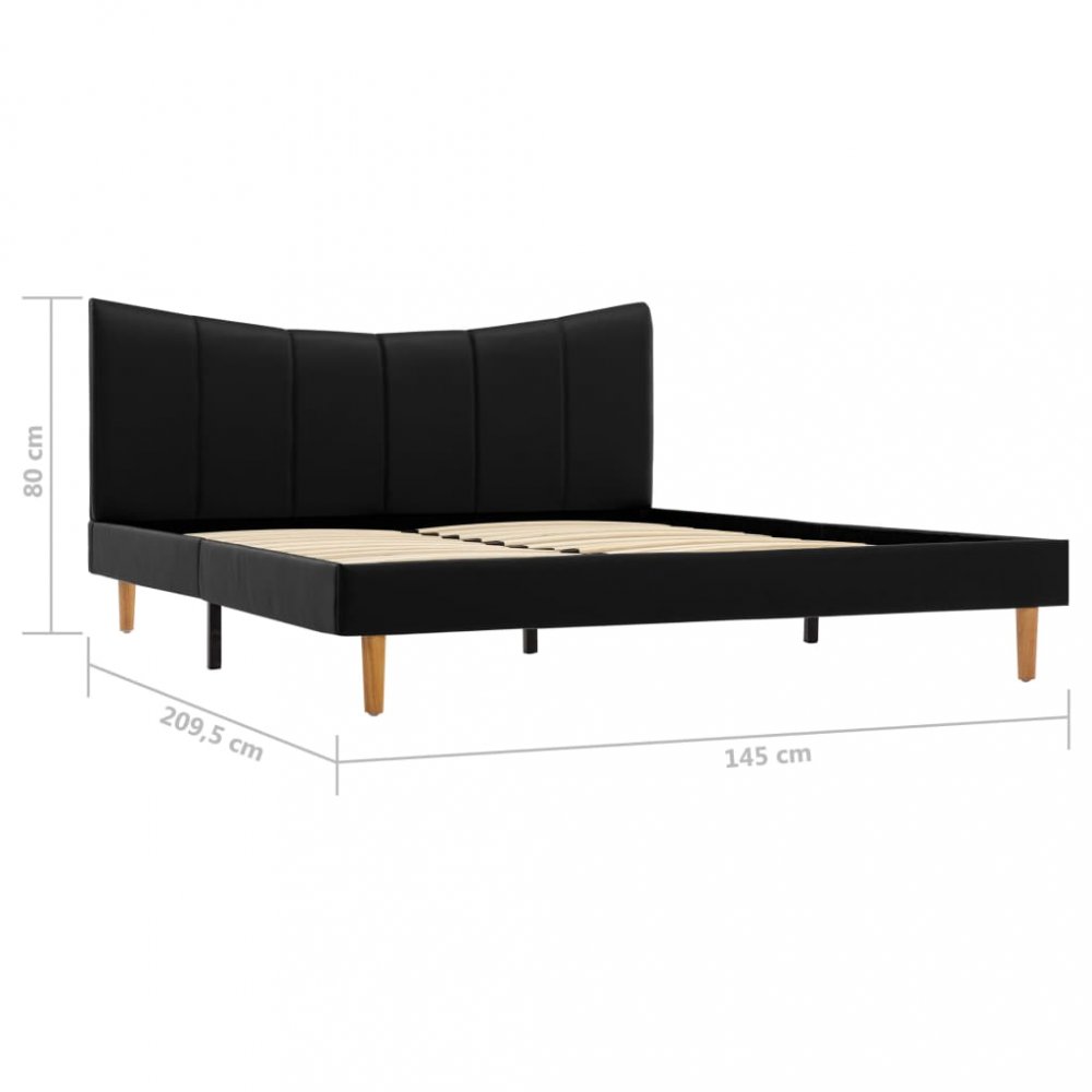 Postel umělá kůže černá Dekorhome 140 x 200 cm