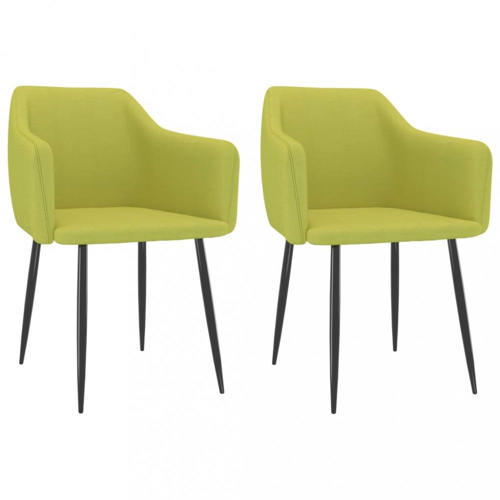 E-shop Jídelní židle 2 ks látka / kov  Světle zelená,Jídelní židle 2 ks látka / kov  Světle zelená
