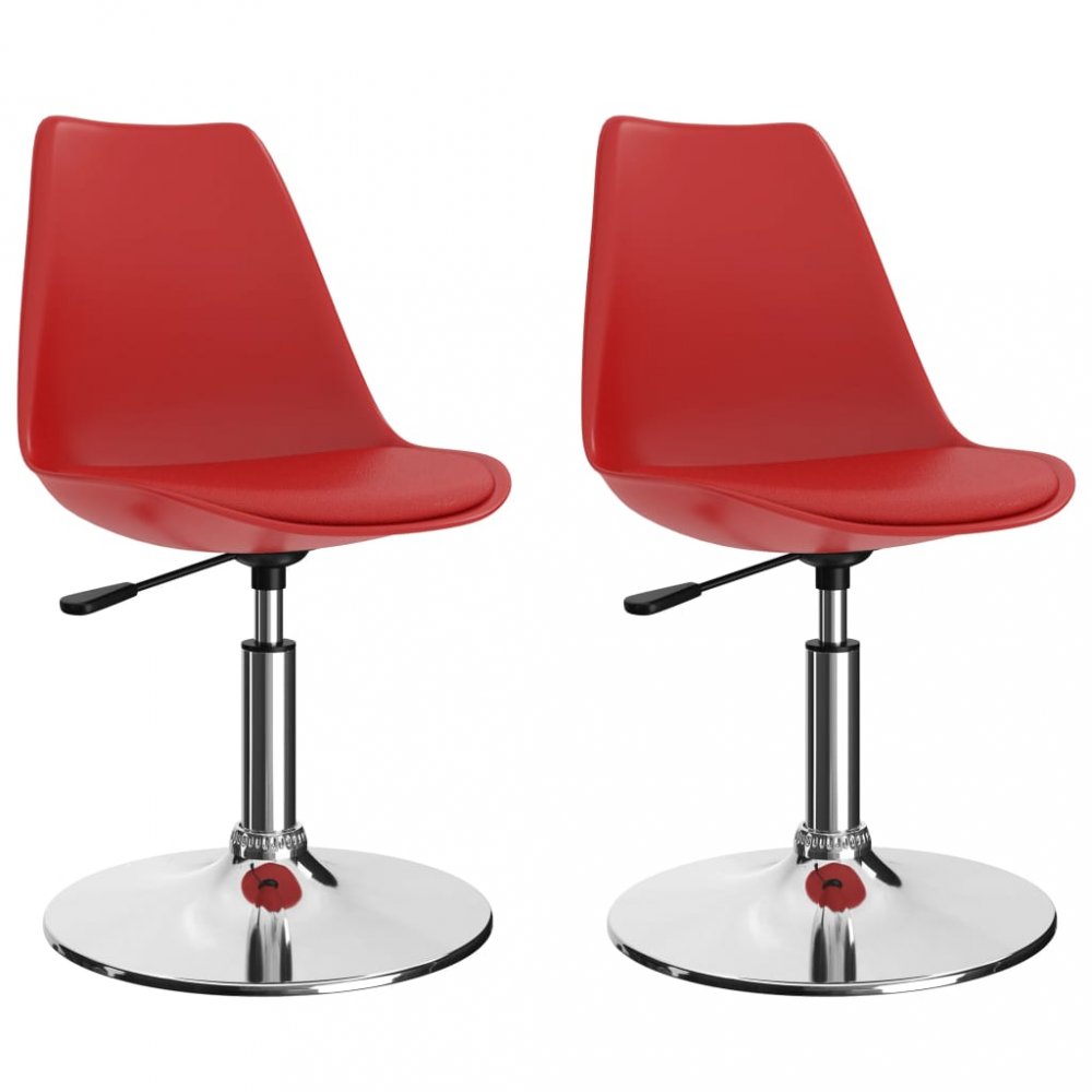 Otočné jídelní židle 2 ks umělá kůže / kov Dekorhome Červená