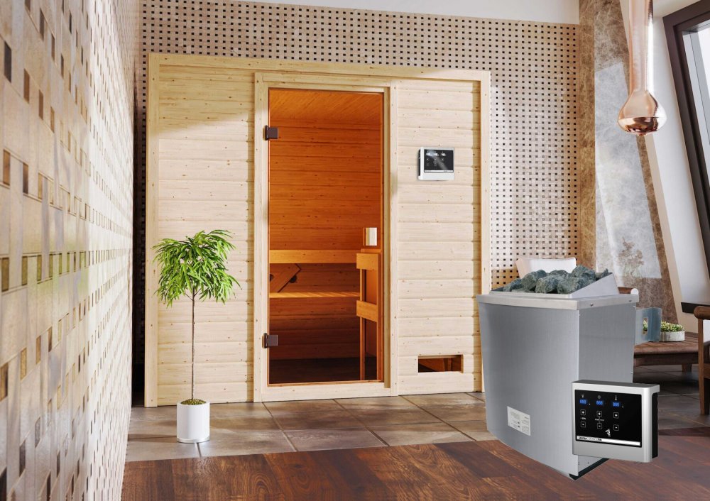 Interiérová finská sauna s kamny 9,0 kW Dekorhome