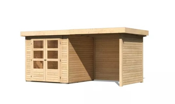 Dřevěný zahradní domek ASKOLA 2 s přístavkem 240 Lanitplast Smrk