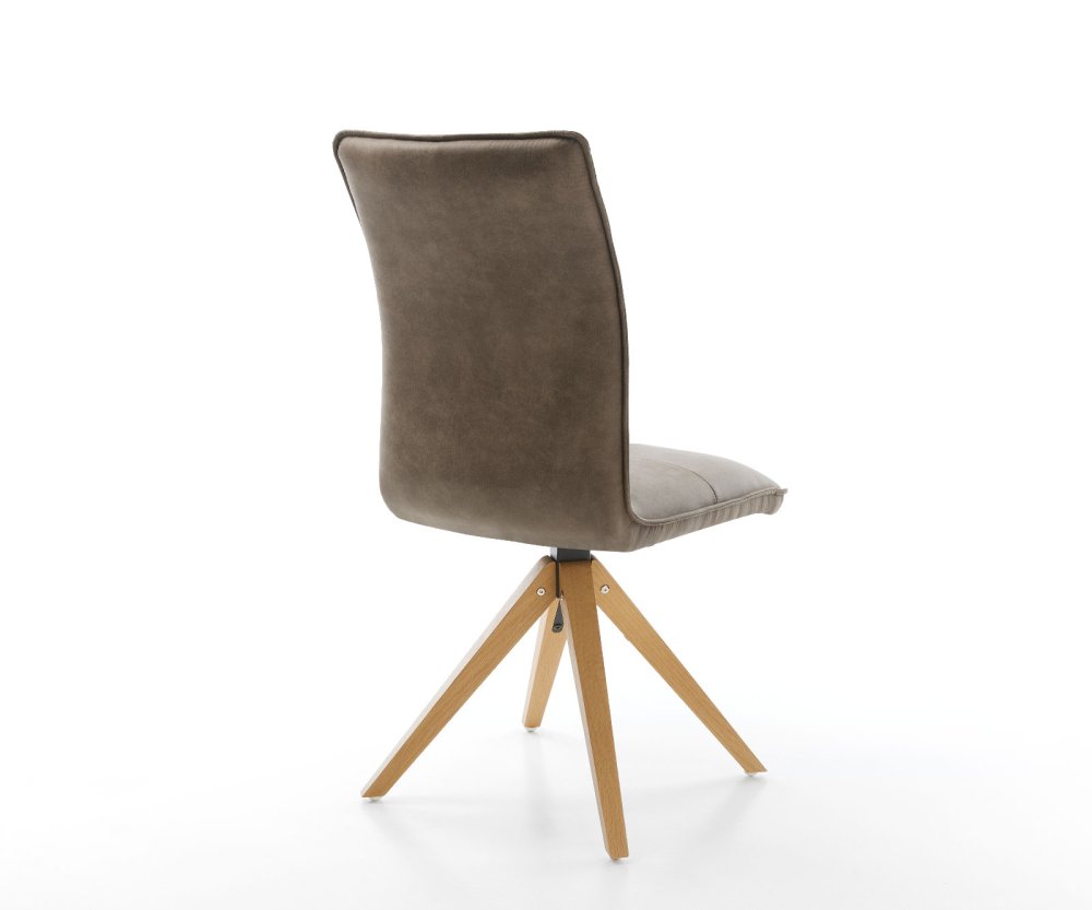 Otočná židle Maddy-Flex taupe vintage mikrovlákno dřevěná Obrázek