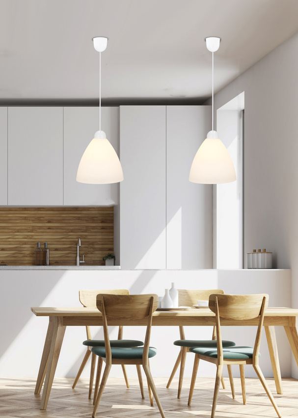 závesná lampa menti biele tienidlo biele