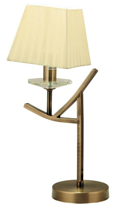 Patinovaná nočná lampa na stolík, žlté tienidlo, E14 Valencia