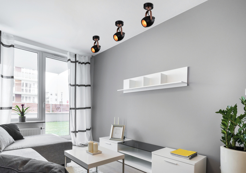 Čierno-medená nastaviteľná nástenná lampa E14 40W Anica