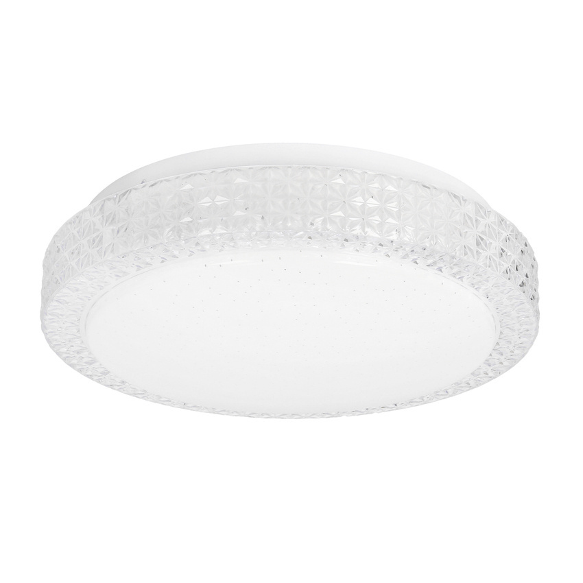 Stropná lampa Rabel, bezfarebná, 12W LED, 4000K, 27cm, biele tienidlo