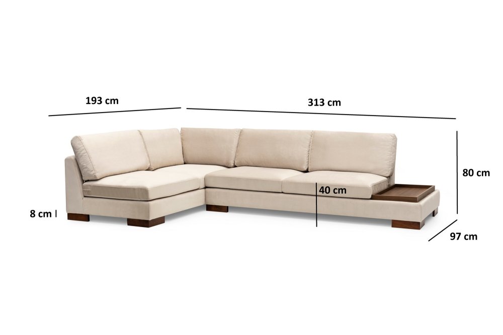 Rohová sedací souprava Tulip Corner Left Without Pouf - Beige (obrázek 3)