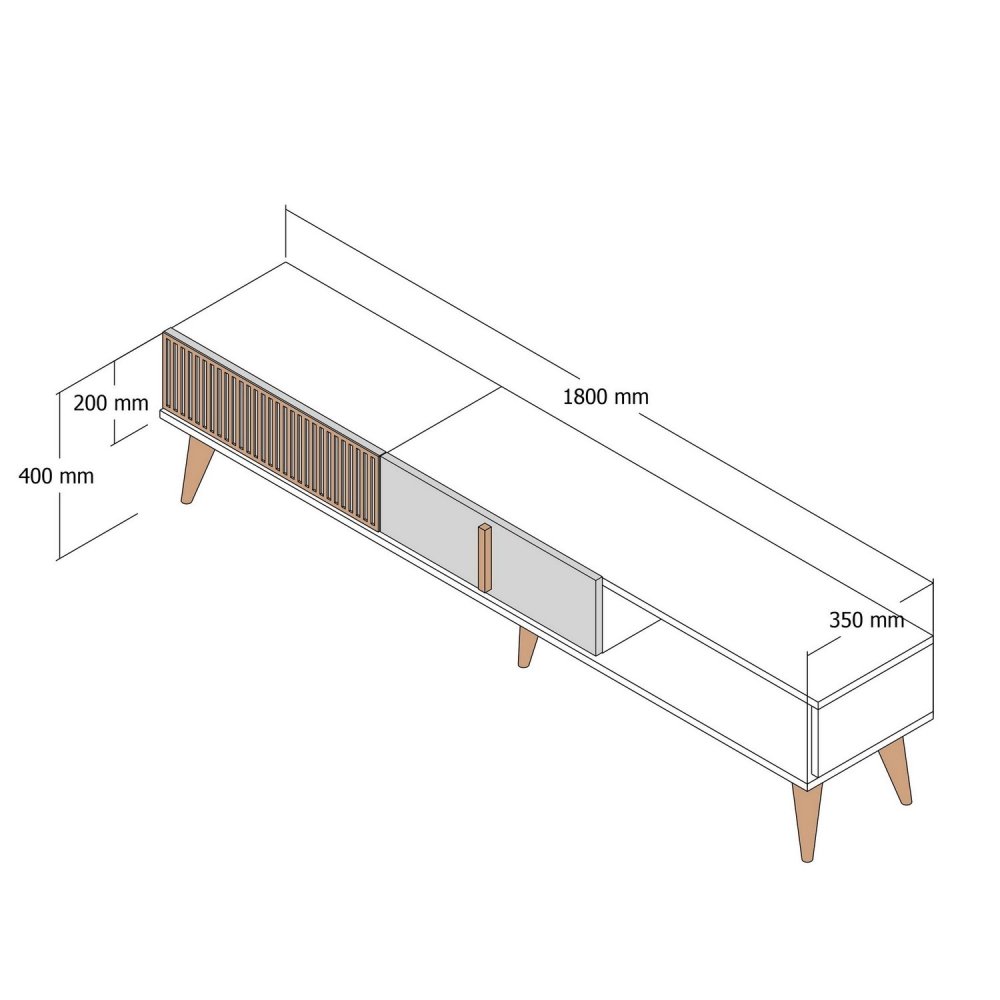 TV stolek Milan Alt - Walnut, Anthracite (obrázek 5)