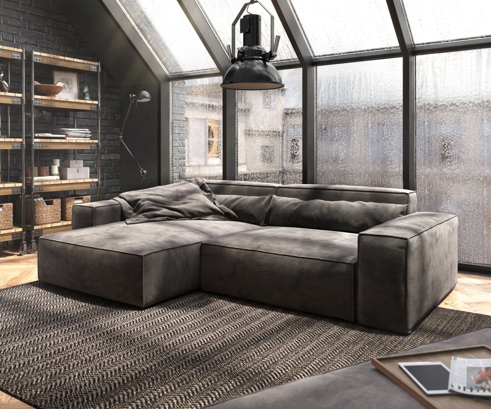 Rohová pohovka Sirpio XL 270x170 cm mikrovlákno khaki-hnedá variabilné