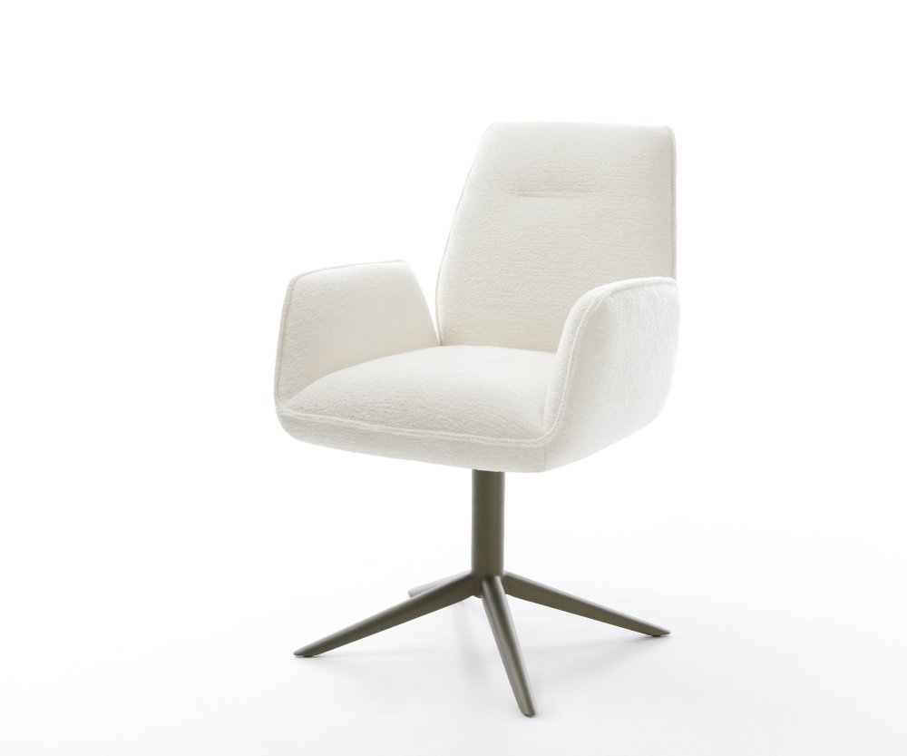 Jedálenská stolička Zoa-Flex bouclé mäkký béžová krížová podstava