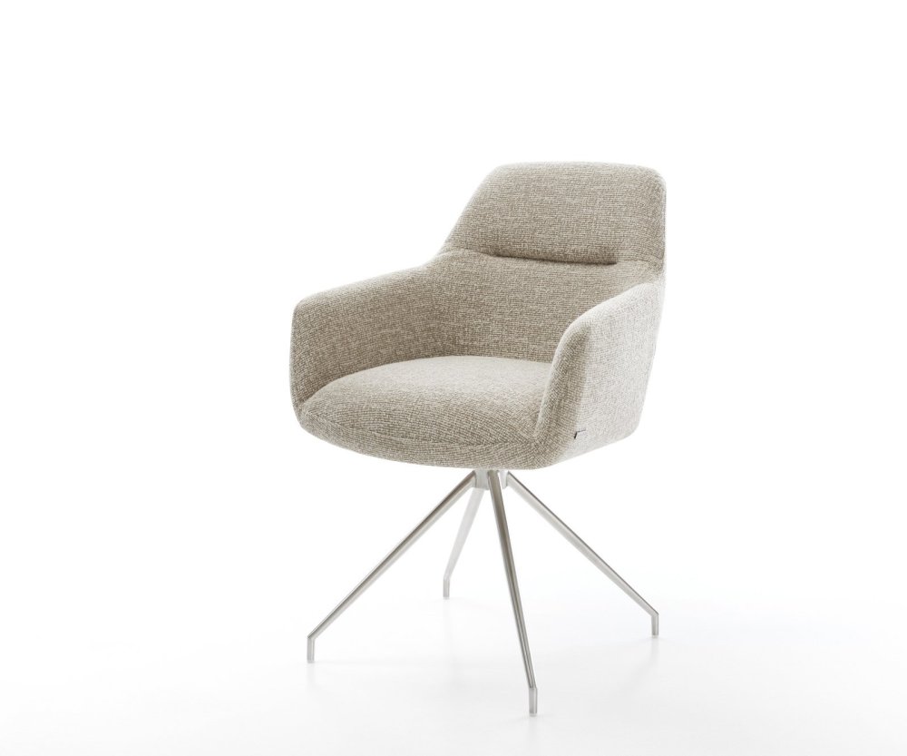 Jedálenská stolička Pejo-Flex tkanina mäkký béžová krížová podstava