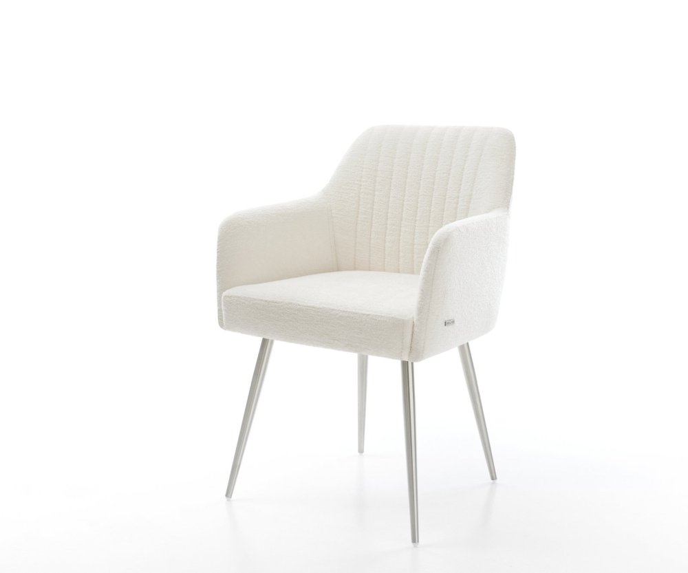 Jídelní židle Greg-Flex bouclé měkký béžová 4-nohá zúžená