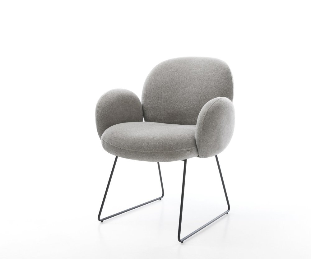 Jedálenská stolička Nube-Flex s opierkami texturovaná látka mäkký sivá