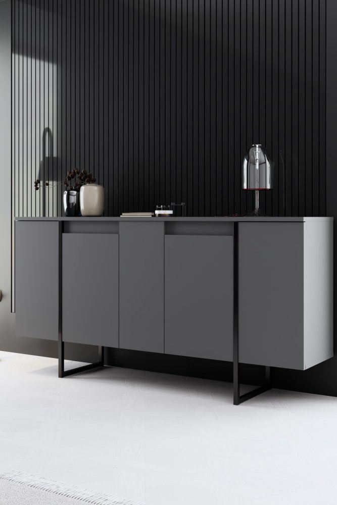 Konzolový stolík Luxe - Anthracite, Black