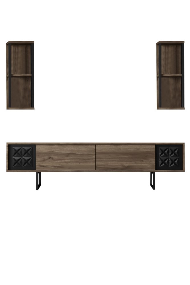Living Room Furniture Set Black Line Set - Walnut, Black (obrázek 9)