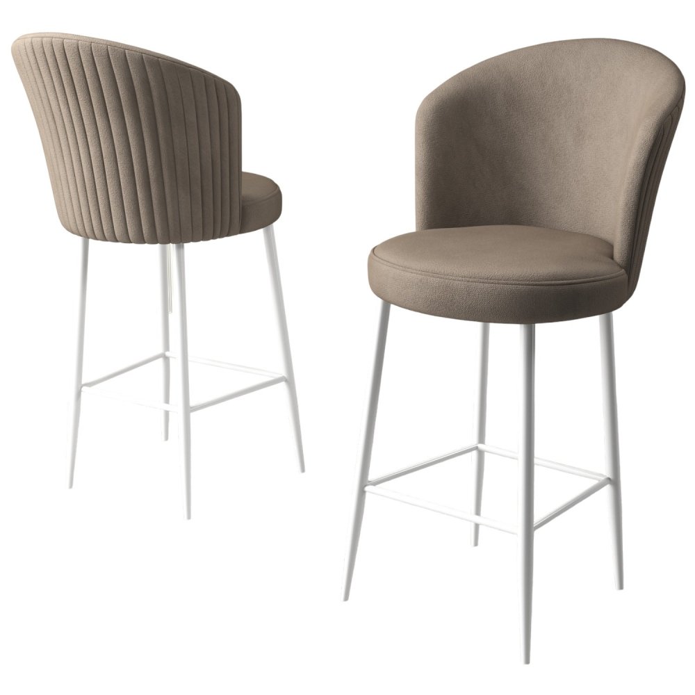 Bar Stool Set (2 Pieces) Fora - Cappuccino, White (obrázek 4)