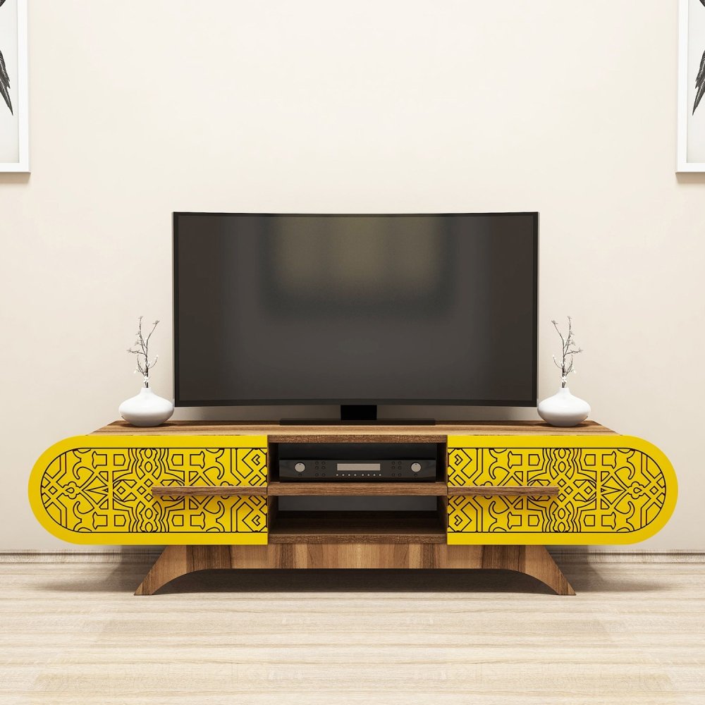 TV stolek Defne - Walnut Yellow (obrázek 4)