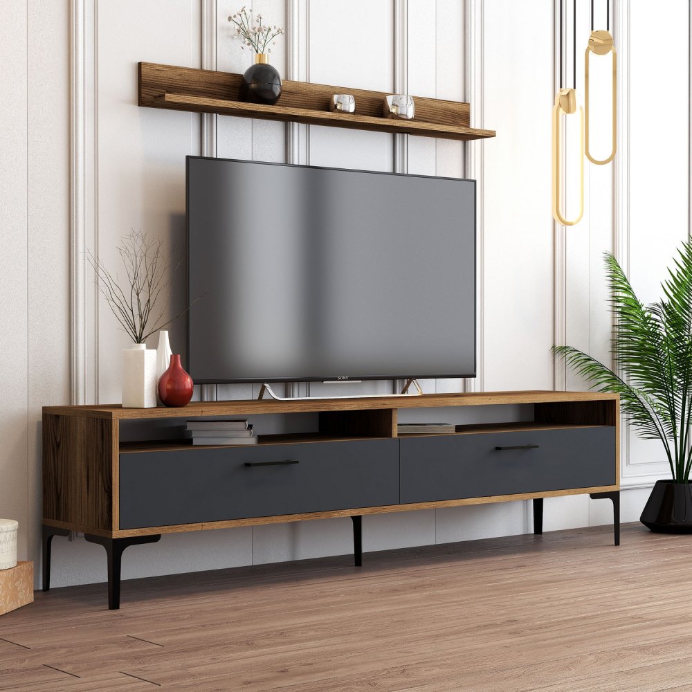 Living Room Furniture Set Istanbul - Walnut, Anthracite (obrázek 5)