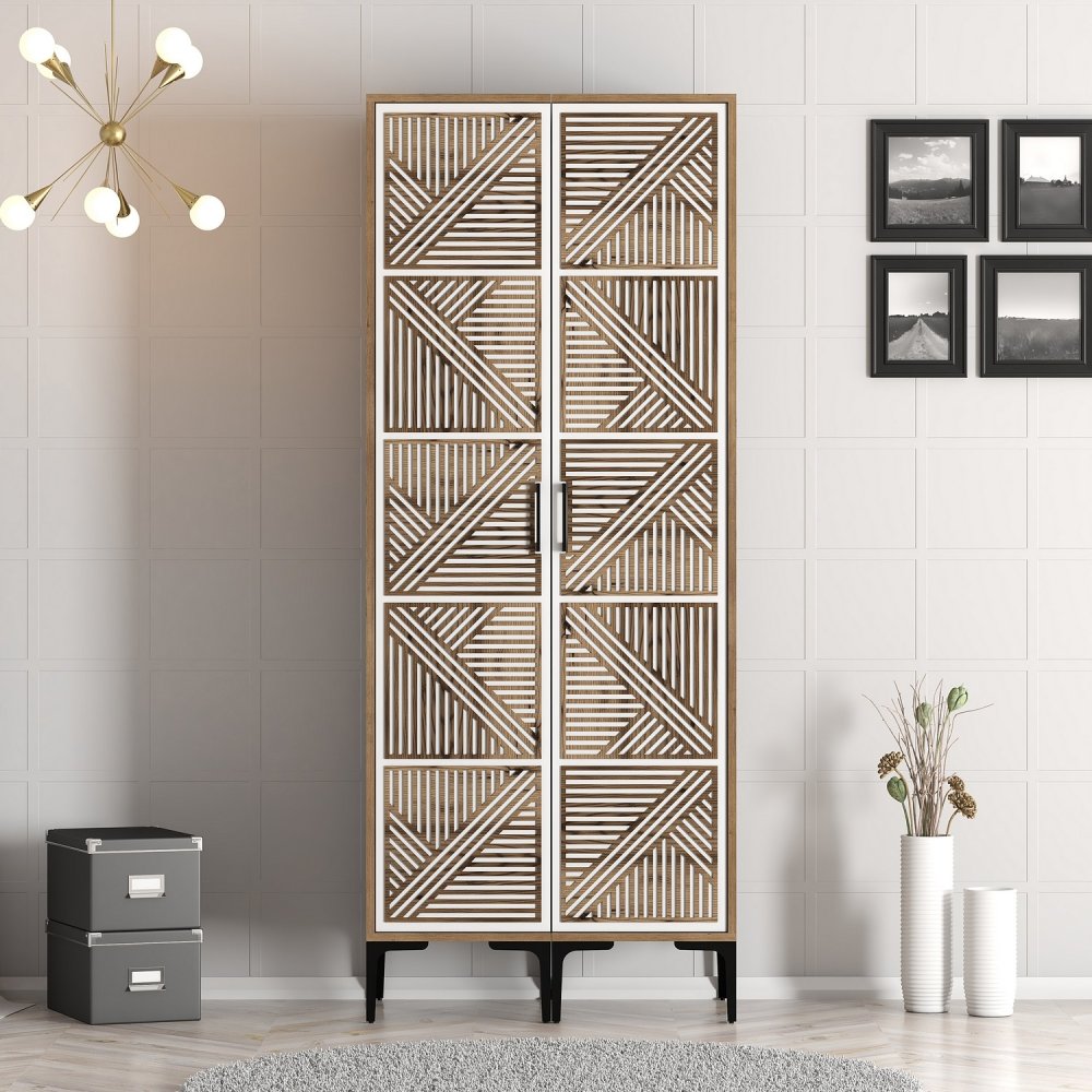Šatní skříň Kumsal PP - Walnut, White (obrázek 6)
