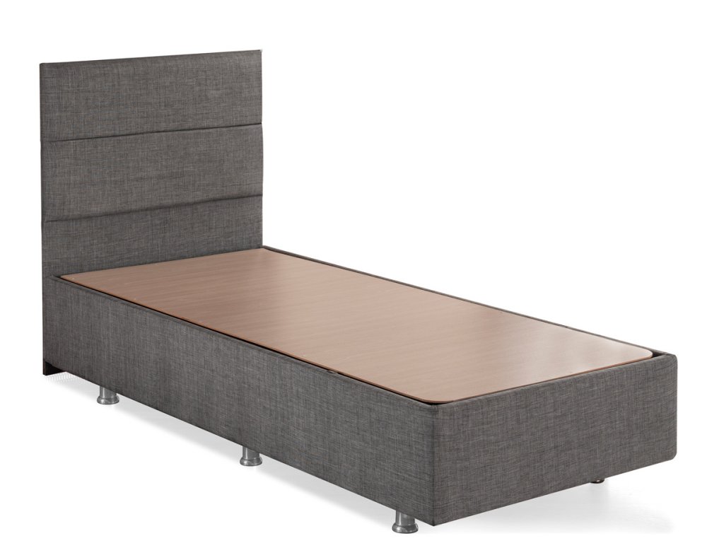 Single Mattress, Base & Headboard Silver - Grey (80 x 180) (obrázek 6)